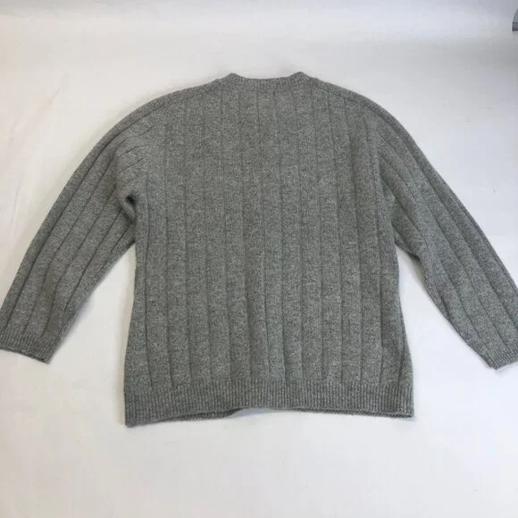 Geronimo Women's Size Medium Gray Cable Button Wool Blend Cardigan Sweater - Picture 5 of 5